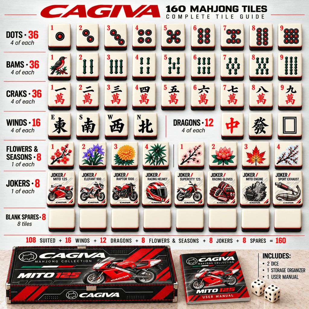 Premium CGV Mahjong Tiles Set TTMH