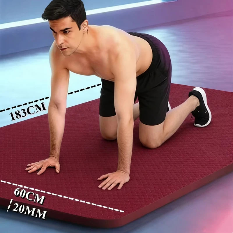 20MM Thick 183x60cm Yoga Mats Anti-slip Sport Fitness Mat Blanket for Exercise Yoga and Pilates Gymnastics Mat Fitness Equipment