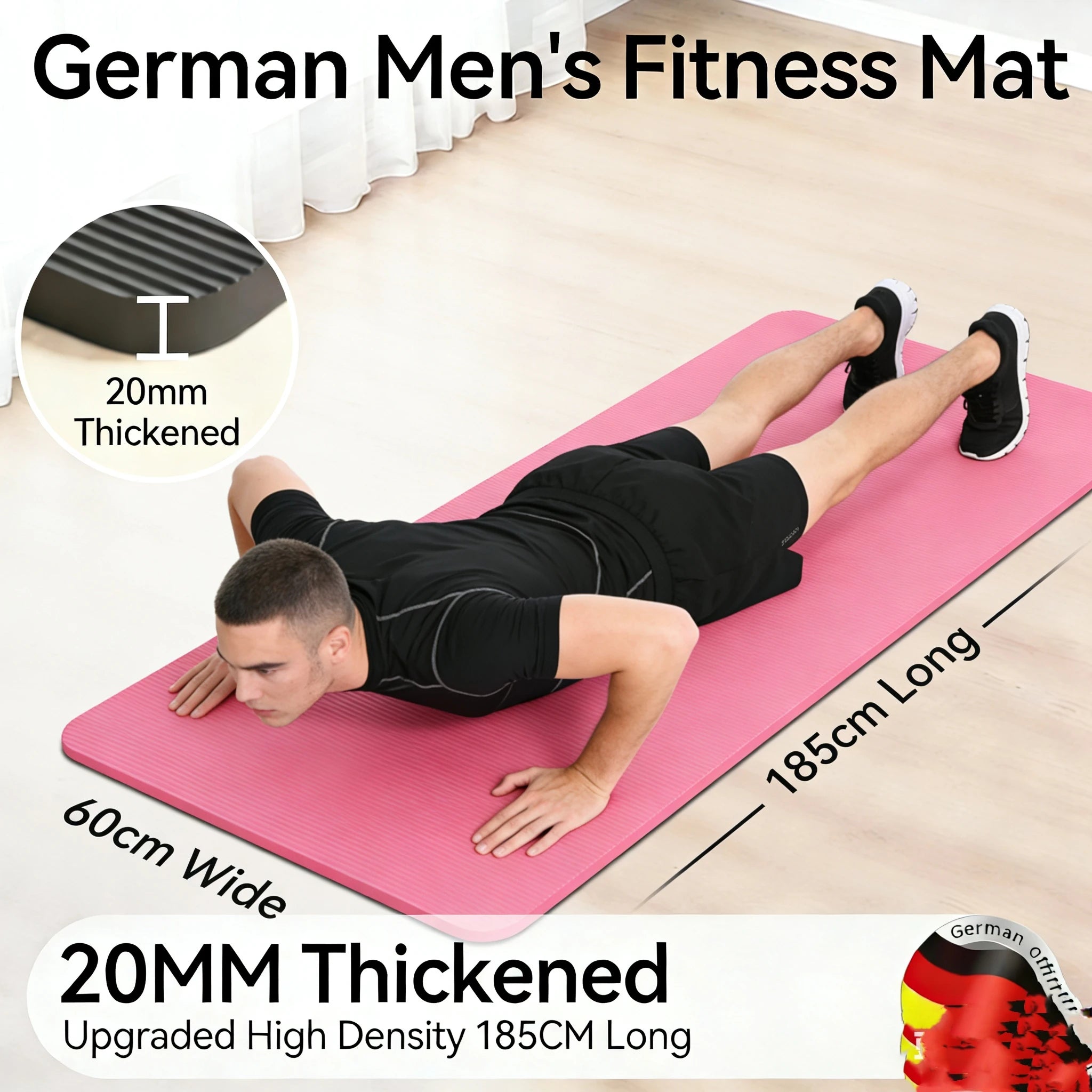 20MM Thicken Yoga Mats Fitness Mat 183×60cm Anti-skid Sports Comfort Foam Yoga Matt for Exercise Yoga and Pilates Gymnastics Mat